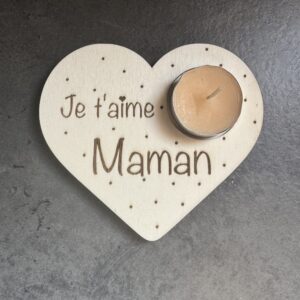 Support bougie "je t'aime maman"